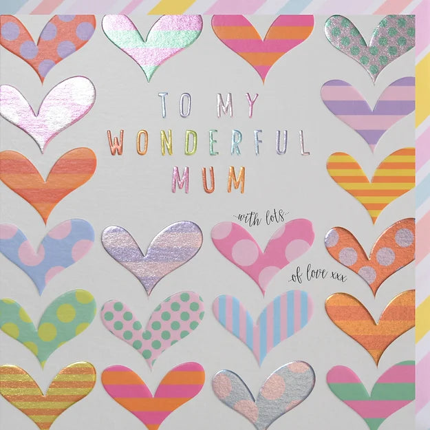 My Wonderful Mum Rainbow Hearts