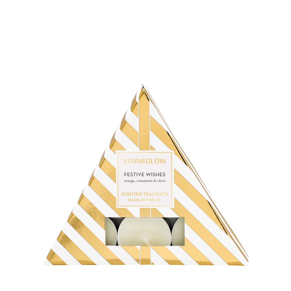 Festive Wishes - Scented Tealight (Triangle)