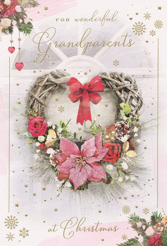 Grandparents Floral Heart