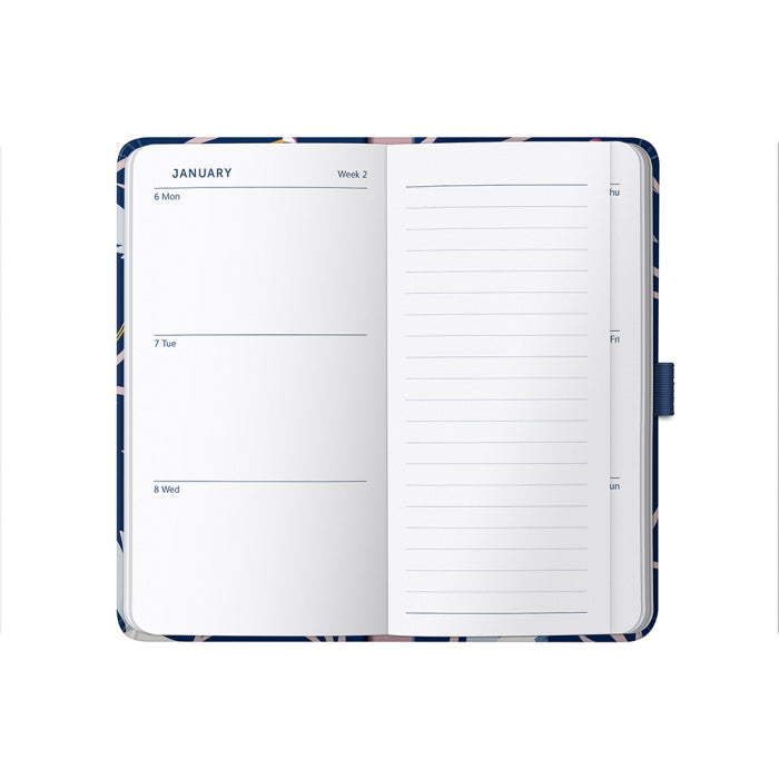 Slim Diary 2025 Navy Birds