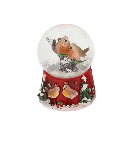 Robins Snow Globe With 2 Robins on The Base