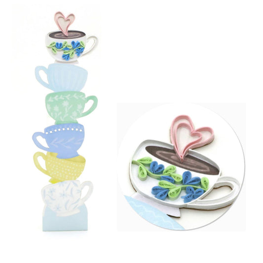 Teacups Quilled Bookmark
