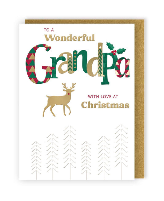 Grandpa - Lettering With Reindeer