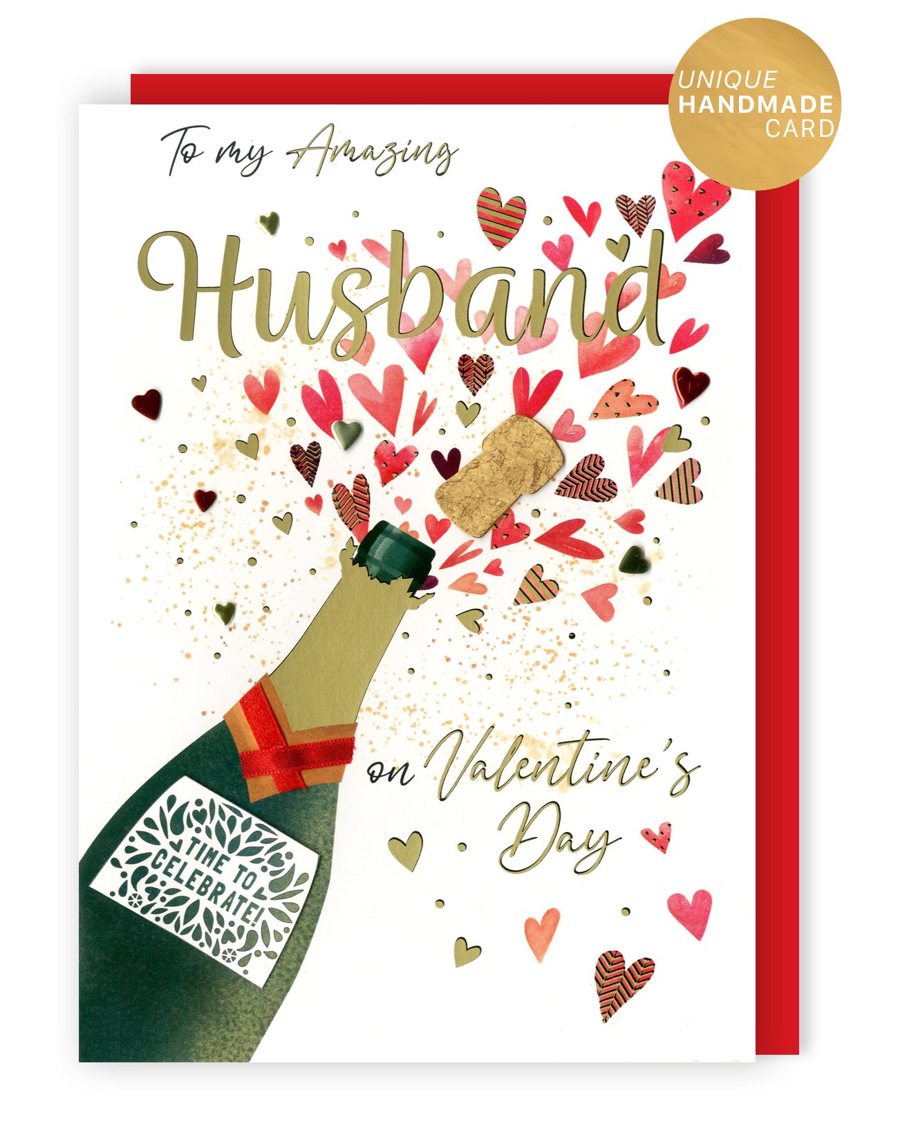 Husband Champagne Bottle Exploding With Hearts