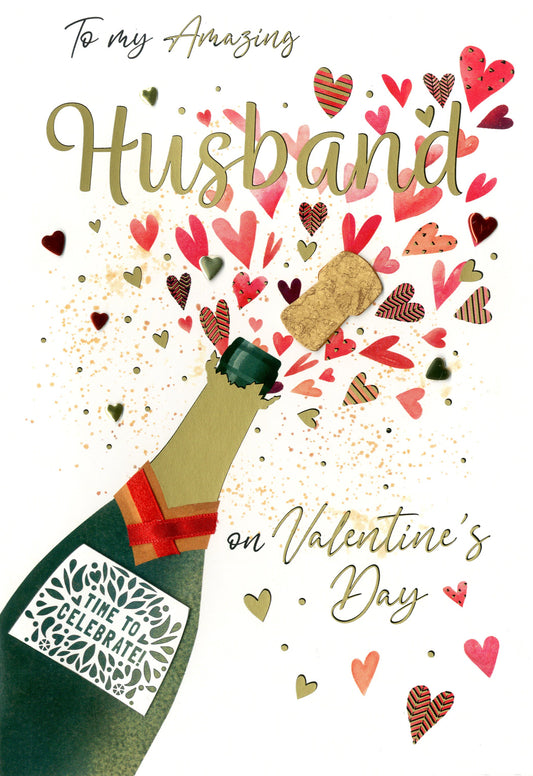 Husband Champagne Bottle Exploding With Hearts