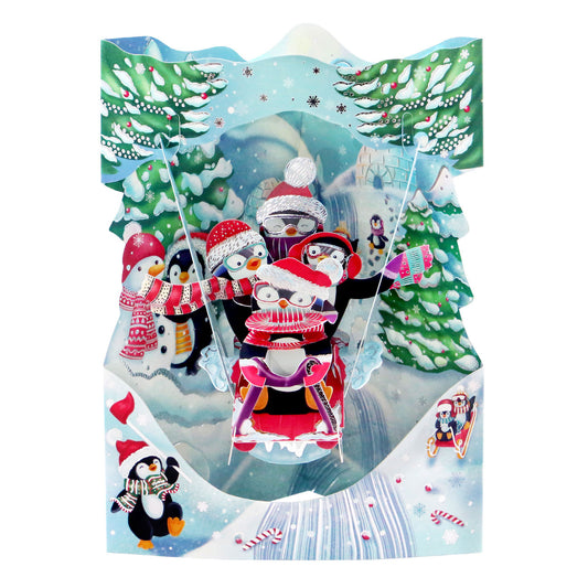 Sledging Penguins Swing Card