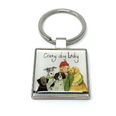 Crazy Dog Lady Keyring