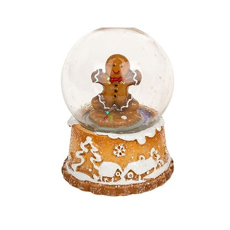 Gingerbread Man Snow Globe With Snow Scene