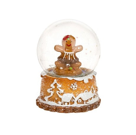 Gingerbread Girl Snow Globe With Snow Scene
