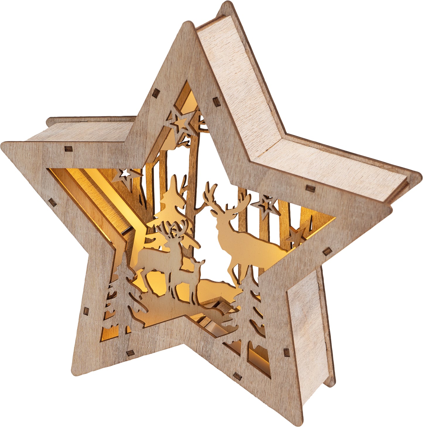 Wooden Light Up Christmas Star