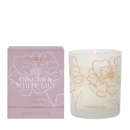 Stoneglow Ginger & White Lily Candle