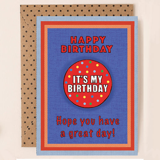 It's My Birthday Badge Card Blue