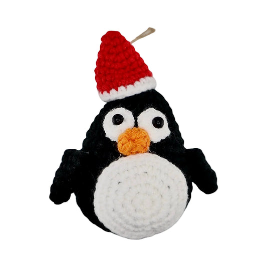 Xmas Penguin Hanging Crochet Decoration