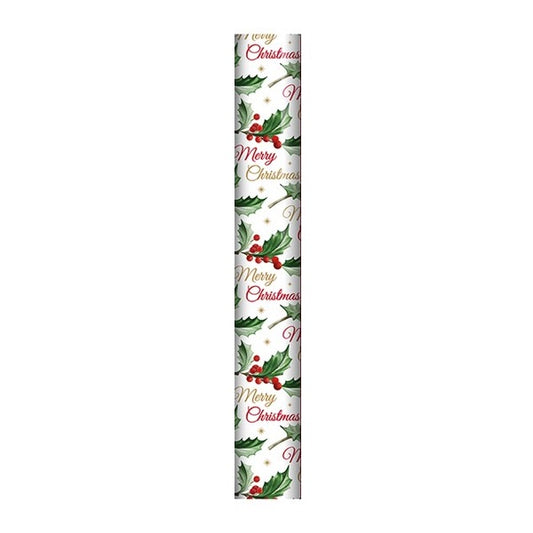 White Holly Gift Wrap 4m