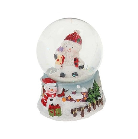 Snowman And Stocking Snow Globe