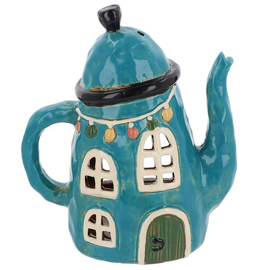 Turquoise Teapot Tea Light Holder