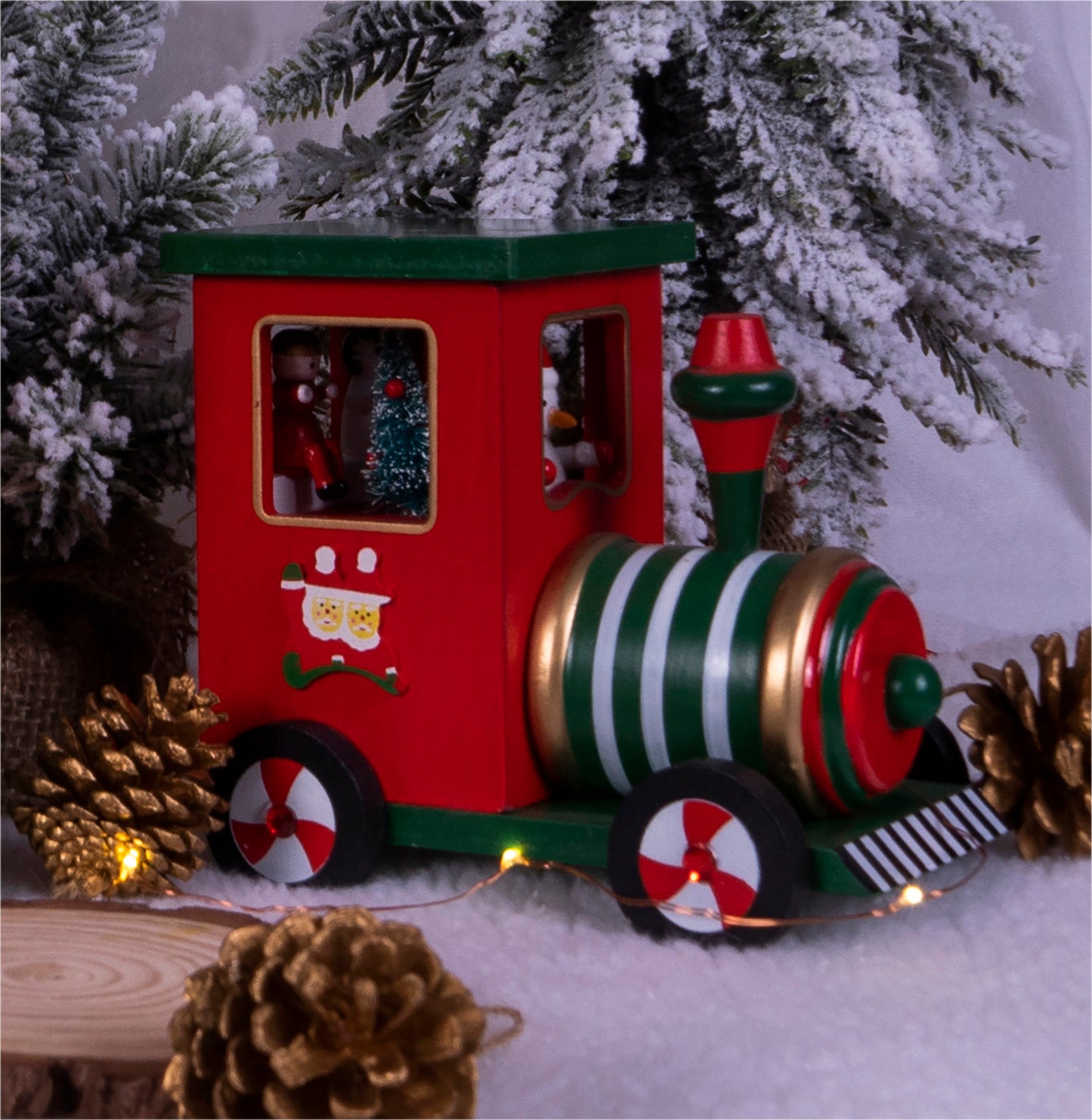 Wind Up Wooden Train