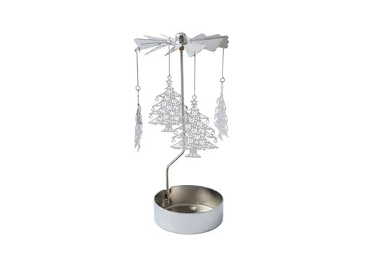Silver Christmas Tree Tealight Spinner