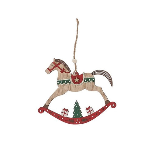 Wooden Rocking Horse Hanging Decoration