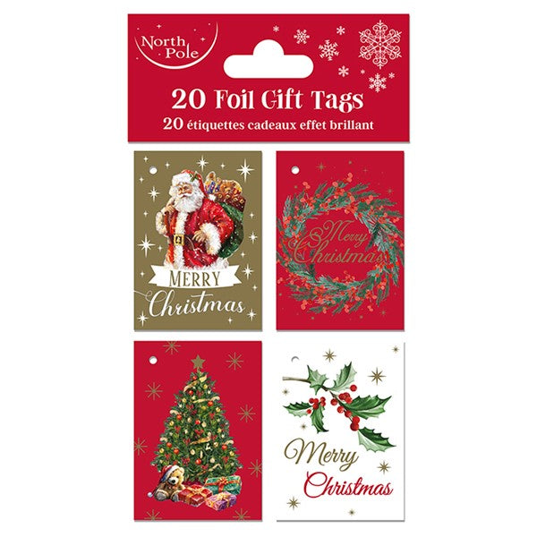 20 Pack Traditional Foil Gift Tags